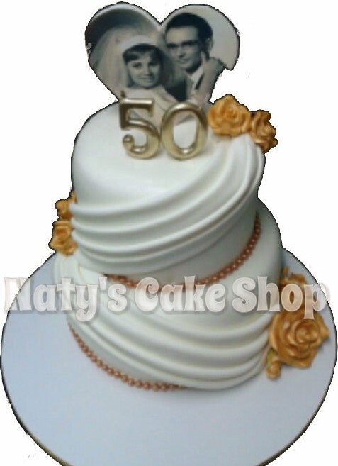 Figura tarta Bodas de Oro, 50 aniversario, personalizada